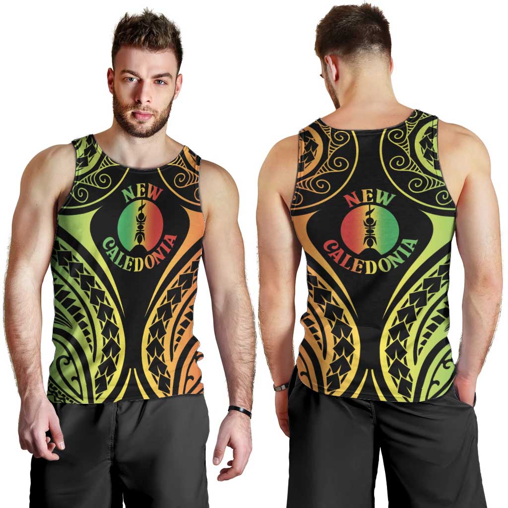 New Caledonia Day Men Tank Top Polynesian Curves Reggae Color - Polynesian Pride