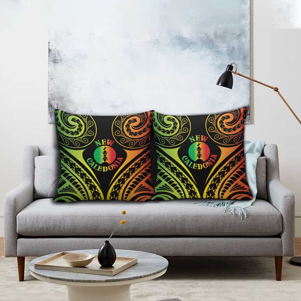 New Caledonia Day Pillow Cover Polynesian Curves Reggae Color - Polynesian Pride