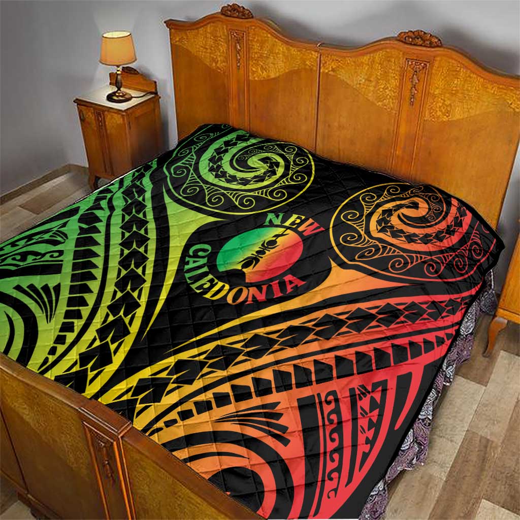 New Caledonia Day Quilt Polynesian Curves Reggae Color - Polynesian Pride