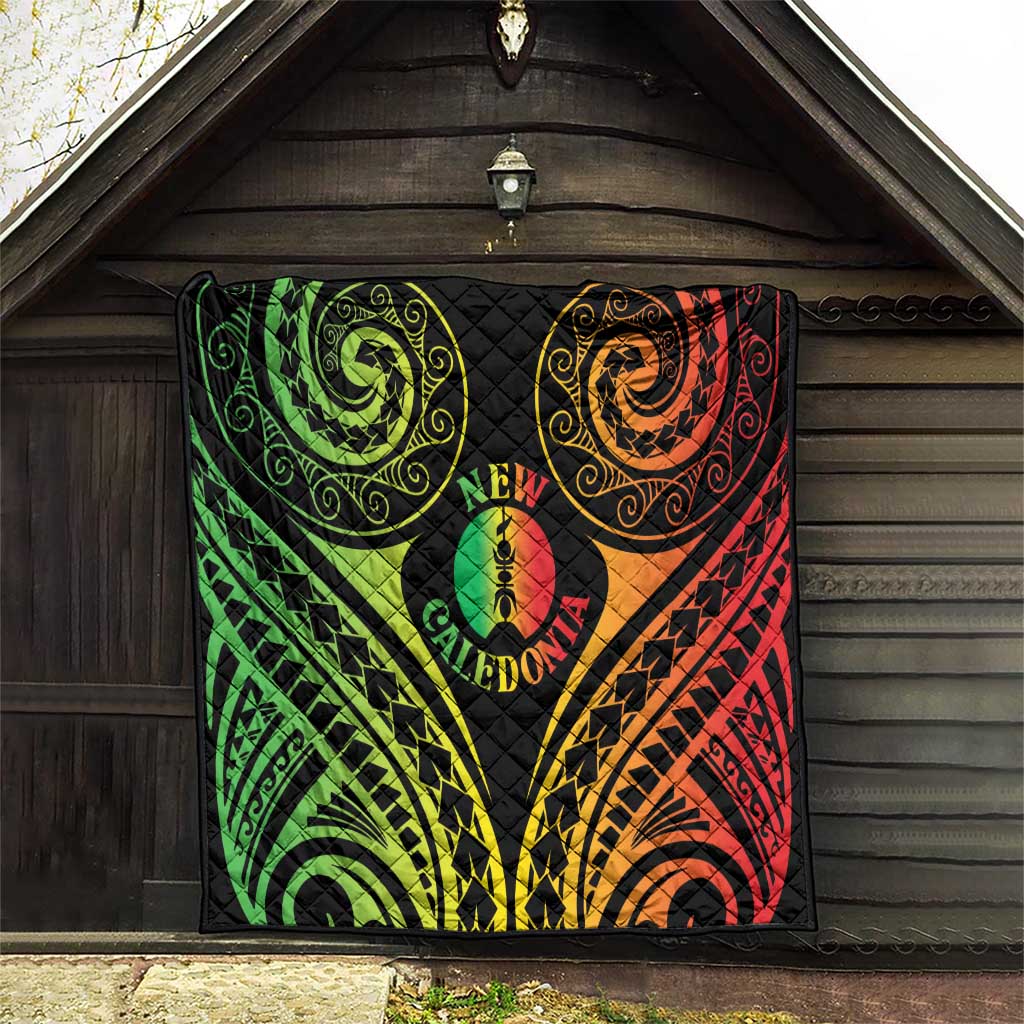 New Caledonia Day Quilt Polynesian Curves Reggae Color - Polynesian Pride