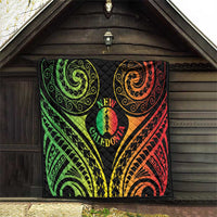 New Caledonia Day Quilt Polynesian Curves Reggae Color - Polynesian Pride