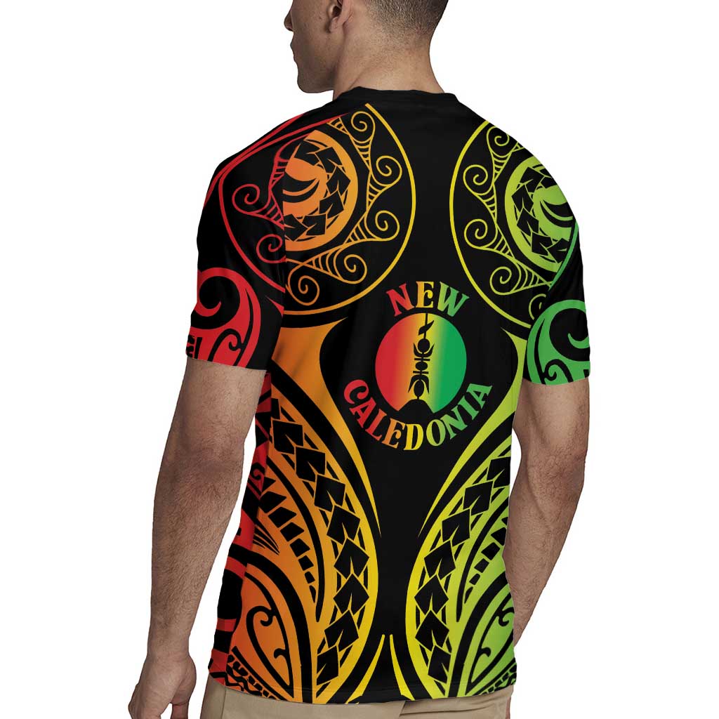 New Caledonia Day Rugby Jersey Polynesian Curves Reggae Color - Polynesian Pride