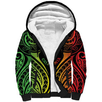 New Caledonia Day Sherpa Hoodie Polynesian Curves Reggae Color - Polynesian Pride
