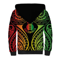New Caledonia Day Sherpa Hoodie Polynesian Curves Reggae Color - Polynesian Pride