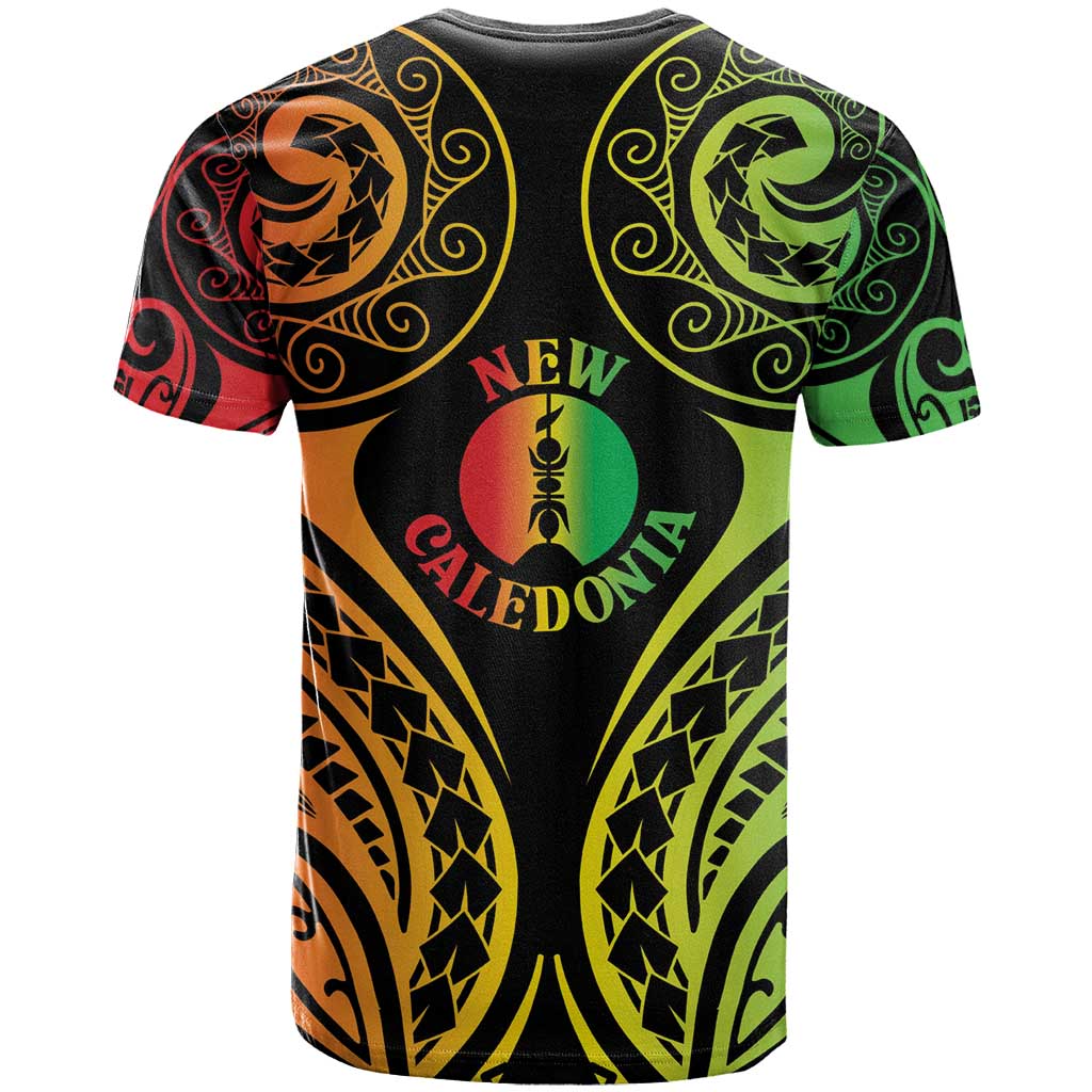 New Caledonia Day T Shirt Polynesian Curves Reggae Color - Polynesian Pride