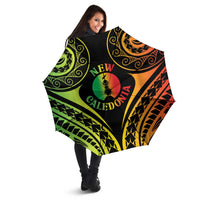 New Caledonia Day Umbrella Polynesian Curves Reggae Color - Polynesian Pride