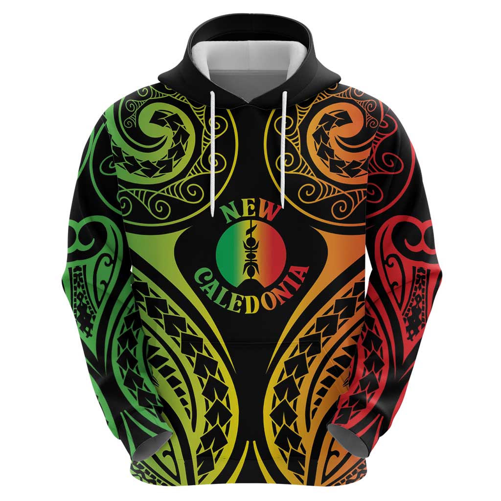New Caledonia Day Zip Hoodie Polynesian Curves Reggae Color - Polynesian Pride