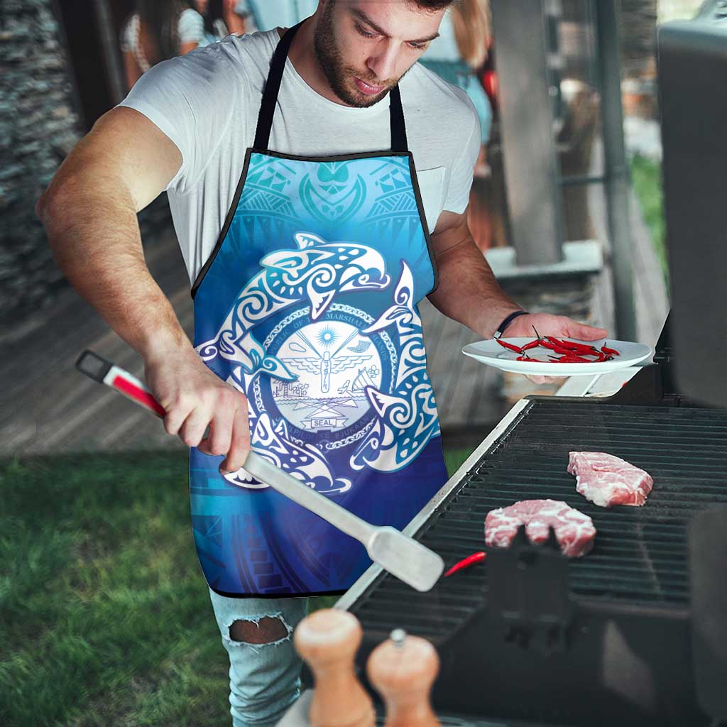 Marshall Islands Manit Day Apron Tribal Dolphin With Marshall Seal - Polynesian Pride