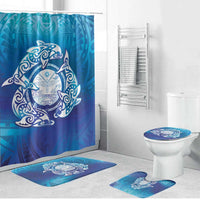 Marshall Islands Manit Day Bathroom Set Tribal Dolphin With Marshall Seal - Polynesian Pride