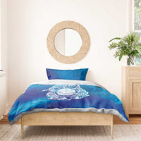 Marshall Islands Manit Day Bedding Set Tribal Dolphin With Marshall Seal - Polynesian Pride