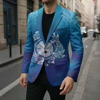 Marshall Islands Manit Day Blazer Tribal Dolphin With Marshall Seal - Polynesian Pride