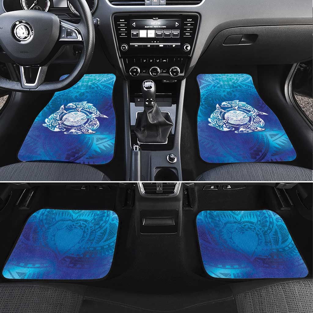 Marshall Islands Manit Day Car Mats Tribal Dolphin With Marshall Seal - Polynesian Pride
