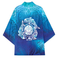 Marshall Islands Manit Day Kimono Tribal Dolphin With Marshall Seal - Polynesian Pride