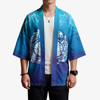 Marshall Islands Manit Day Kimono Tribal Dolphin With Marshall Seal - Polynesian Pride