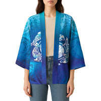 Marshall Islands Manit Day Kimono Tribal Dolphin With Marshall Seal - Polynesian Pride