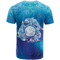 Marshall Islands Manit Day T Shirt Tribal Dolphin With Marshall Seal - Polynesian Pride