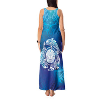 Marshall Islands Manit Day Tank Maxi Dress Tribal Dolphin With Marshall Seal - Polynesian Pride