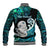 Aotearoa New Zealand Baseball Jacket Paua Shell Fern Koru With Maori Hei Tiki LT05 - Polynesian Pride