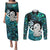 Aotearoa New Zealand Couples Matching Puletasi Dress and Long Sleeve Button Shirts Paua Shell Fern Koru With Maori Hei Tiki LT05 Green - Polynesian Pride