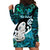 Aotearoa New Zealand Hoodie Dress Paua Shell Fern Koru With Maori Hei Tiki LT05 - Polynesian Pride