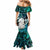 Aotearoa New Zealand Mermaid Dress Paua Shell Fern Koru With Maori Hei Tiki LT05 - Polynesian Pride