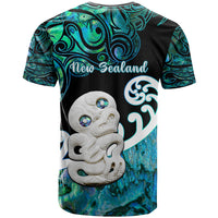 Aotearoa New Zealand T Shirt Paua Shell Fern Koru With Maori Hei Tiki LT05 - Polynesian Pride