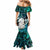 Personalized Aotearoa New Zealand Mermaid Dress Paua Shell Fern Koru With Maori Hei Tiki LT05 - Polynesian Pride