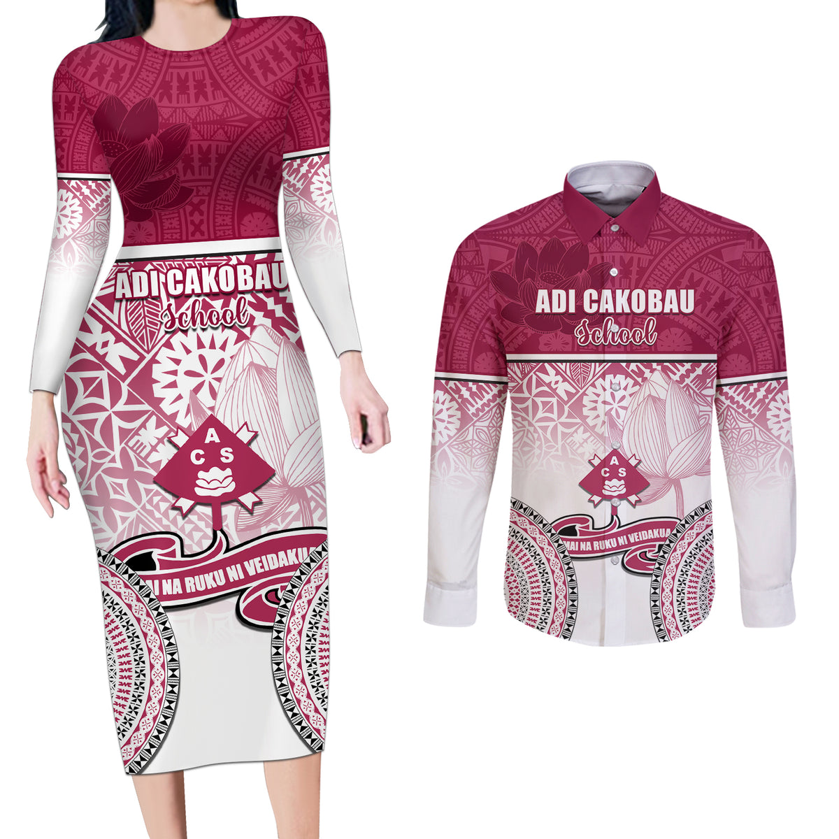 adi-cakobau-school-couples-matching-long-sleeve-bodycon-dress-and-long-sleeve-button-shirts-75th-anniversary
