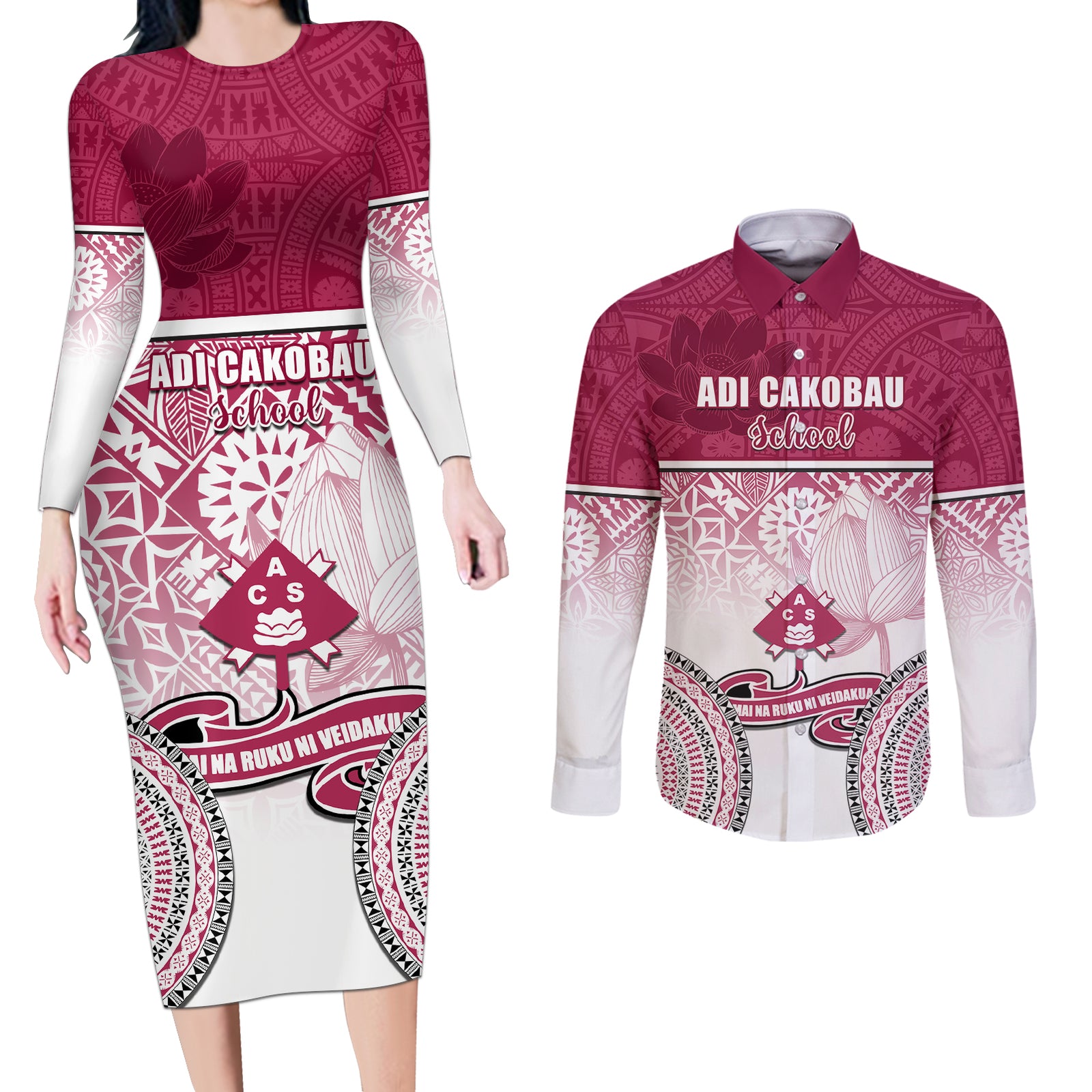 adi-cakobau-school-couples-matching-long-sleeve-bodycon-dress-and-long-sleeve-button-shirts-75th-anniversary