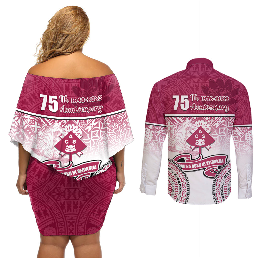 adi-cakobau-school-couples-matching-off-shoulder-short-dress-and-long-sleeve-button-shirts-75th-anniversary