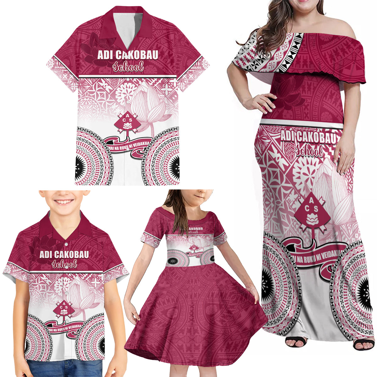 adi-cakobau-school-family-matching-off-shoulder-maxi-dress-and-hawaiian-shirt-75th-anniversary