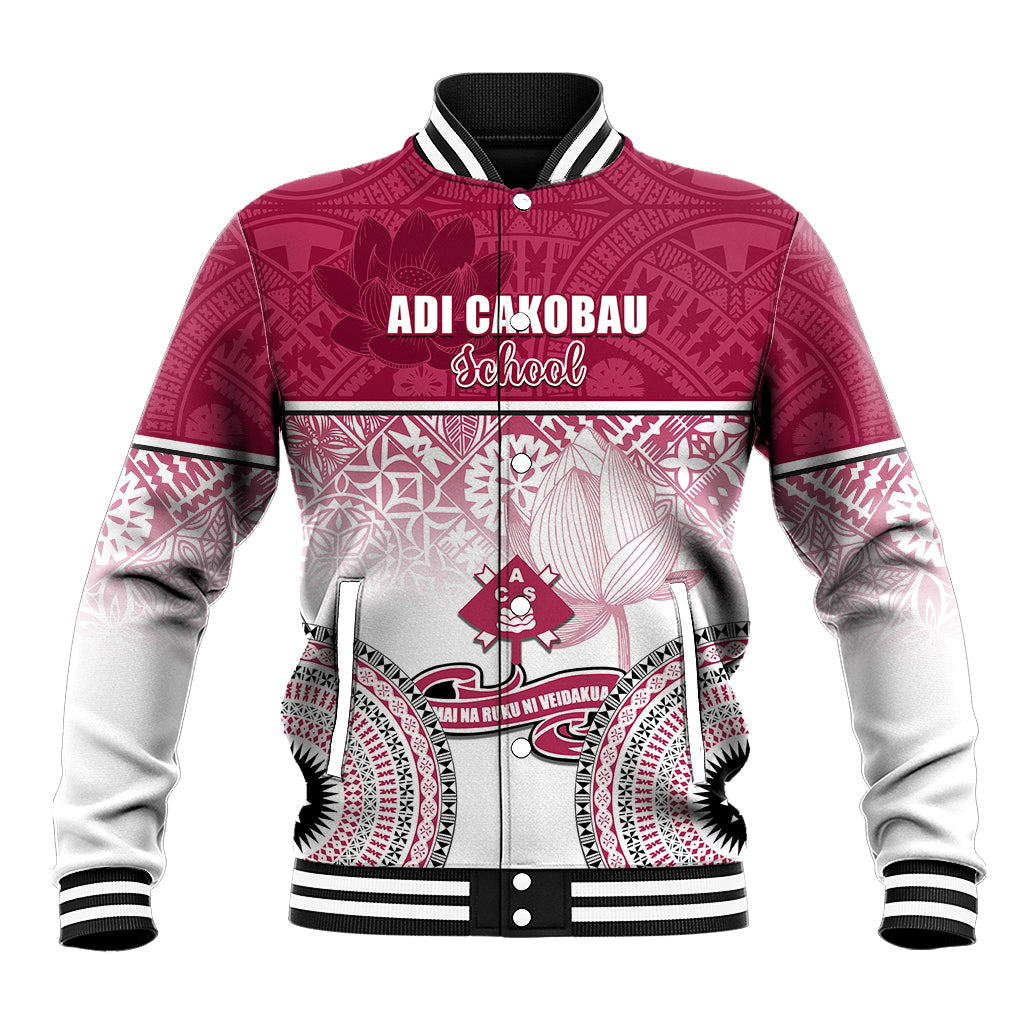 Personalized Adi Cakobau School Baseball Jacket With Fijian Tapa Pattern LT05 Unisex Pink - Polynesian Pride