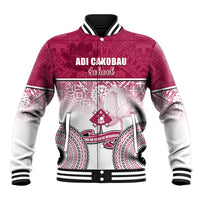 Personalized Adi Cakobau School Baseball Jacket With Fijian Tapa Pattern LT05 Unisex Pink - Polynesian Pride