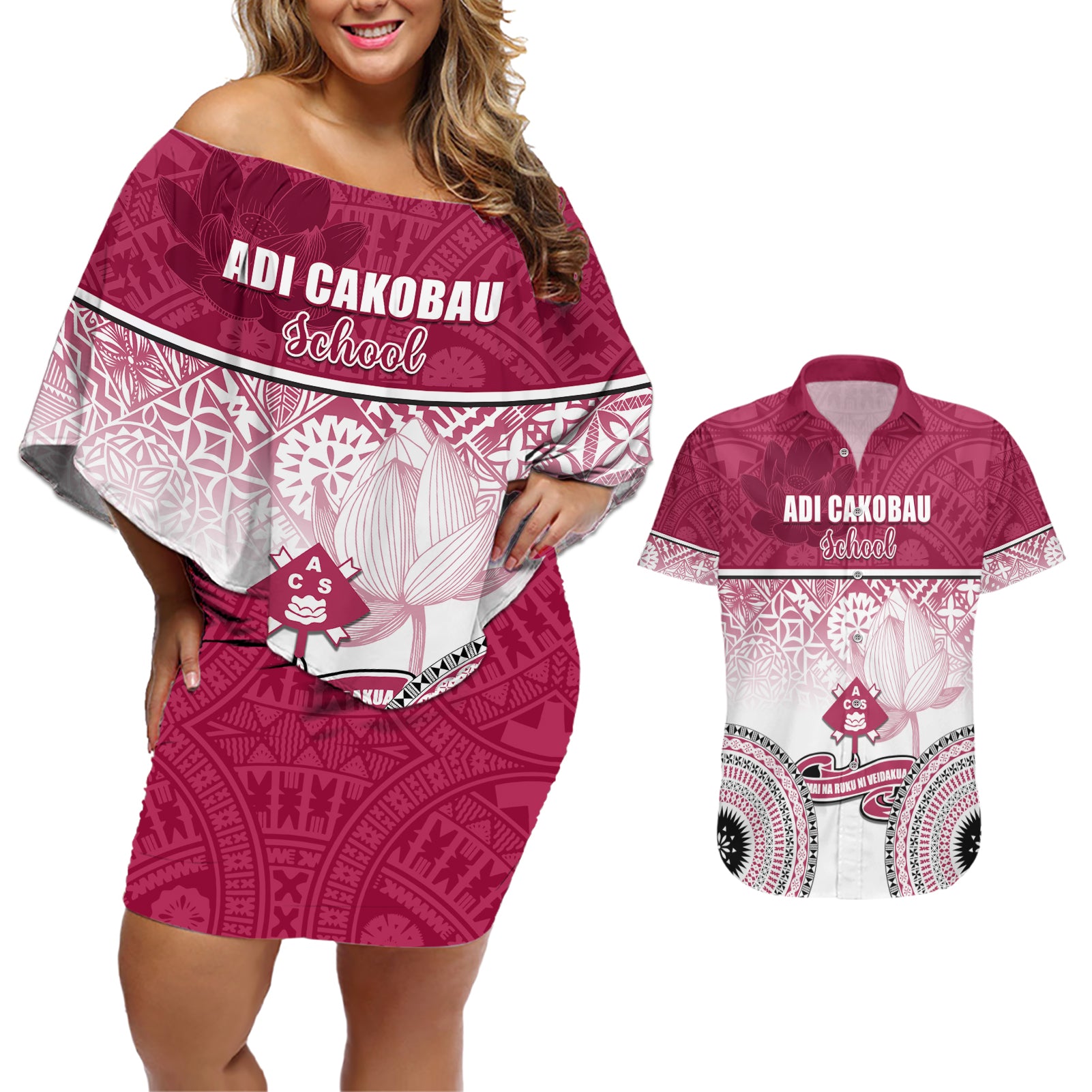 personalized-adi-cakobau-school-couples-matching-off-shoulder-short-dress-and-hawaiian-shirt-with-fijian-tapa-pattern