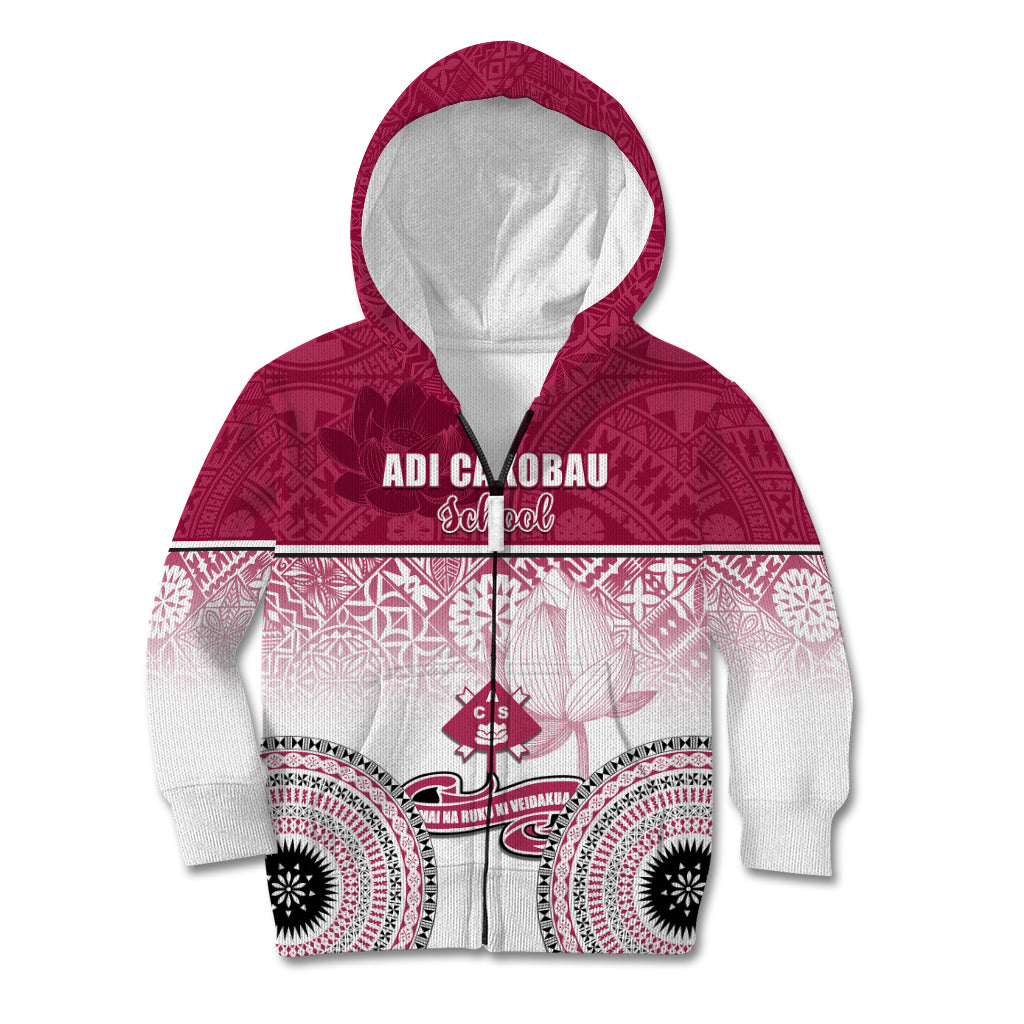 Personalized Adi Cakobau School Kid Hoodie With Fijian Tapa Pattern LT05 Zip Hoodie Pink - Polynesian Pride