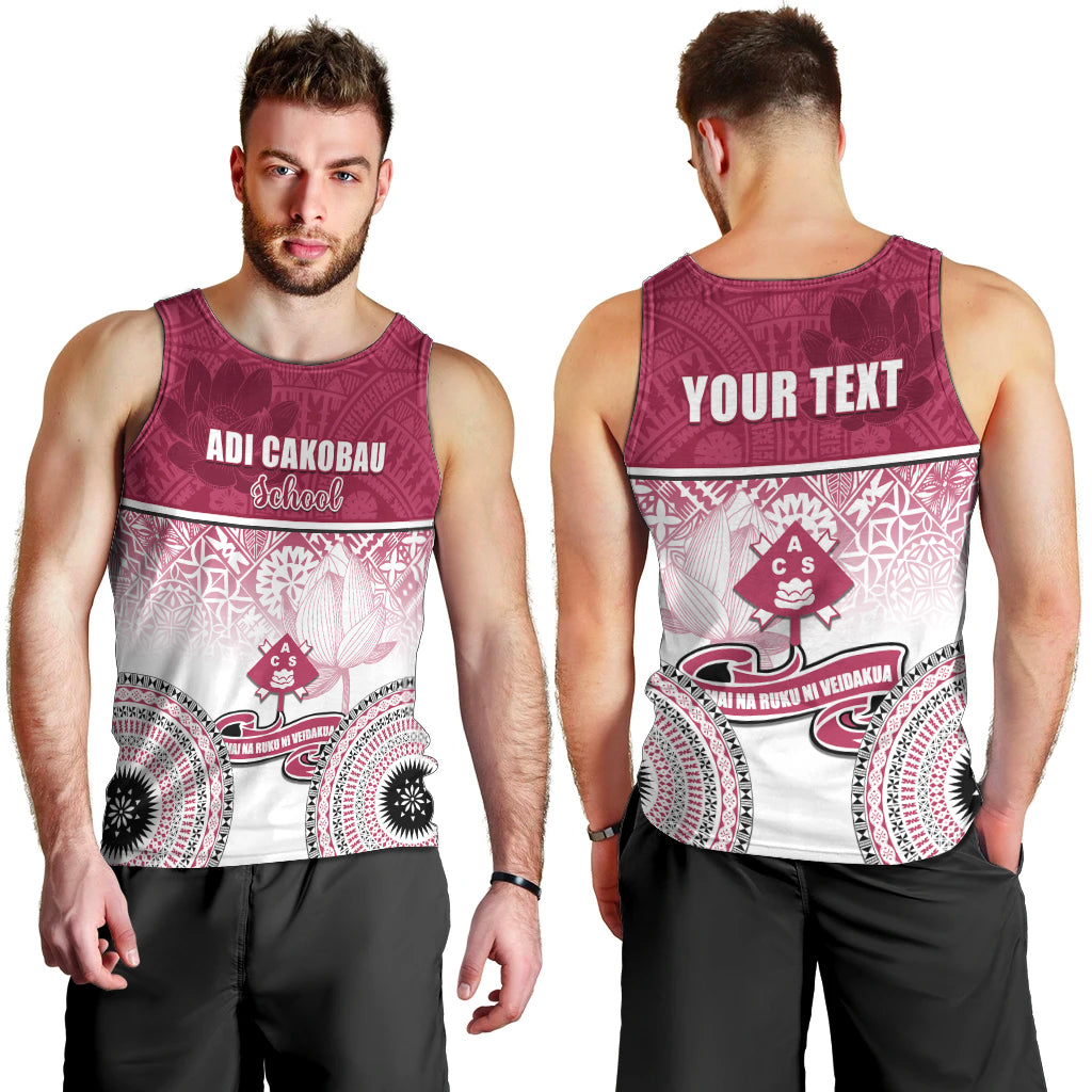 Personalized Adi Cakobau School Men Tank Top With Fijian Tapa Pattern LT05 - Polynesian Pride