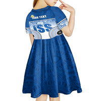 Personalized International School Suva Kid Short Sleeve Dress With Fijian Tapa Pattern LT05 - Polynesian Pride