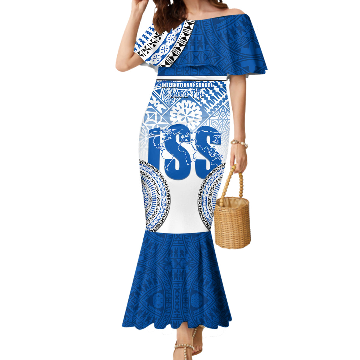 personalized-international-school-suva-mermaid-dress-with-fijian-tapa-pattern