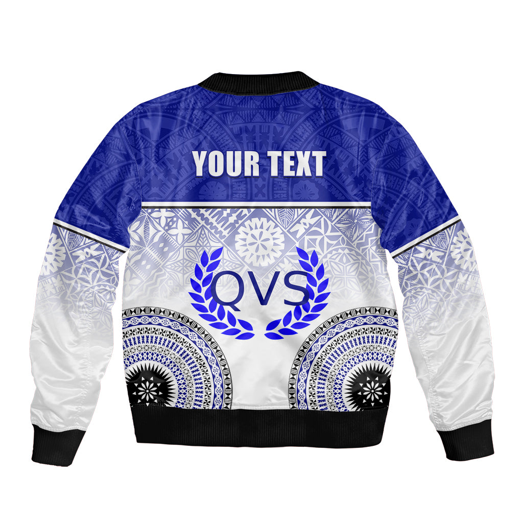 Personalized Queen Victoria School Bomber Jacket With Fijian Tapa Pattern LT05 - Polynesian Pride