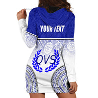 Personalized Queen Victoria School Hoodie Dress With Fijian Tapa Pattern LT05 - Polynesian Pride