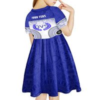 Personalized Queen Victoria School Kid Short Sleeve Dress With Fijian Tapa Pattern LT05 - Polynesian Pride