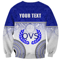 Personalized Queen Victoria School Sweatshirt With Fijian Tapa Pattern LT05 - Polynesian Pride