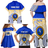 Personalized Ratu Kadavulevu School Family Matching Off Shoulder Maxi Dress and Hawaiian Shirt With Fijian Tapa Pattern LT05 - Polynesian Pride