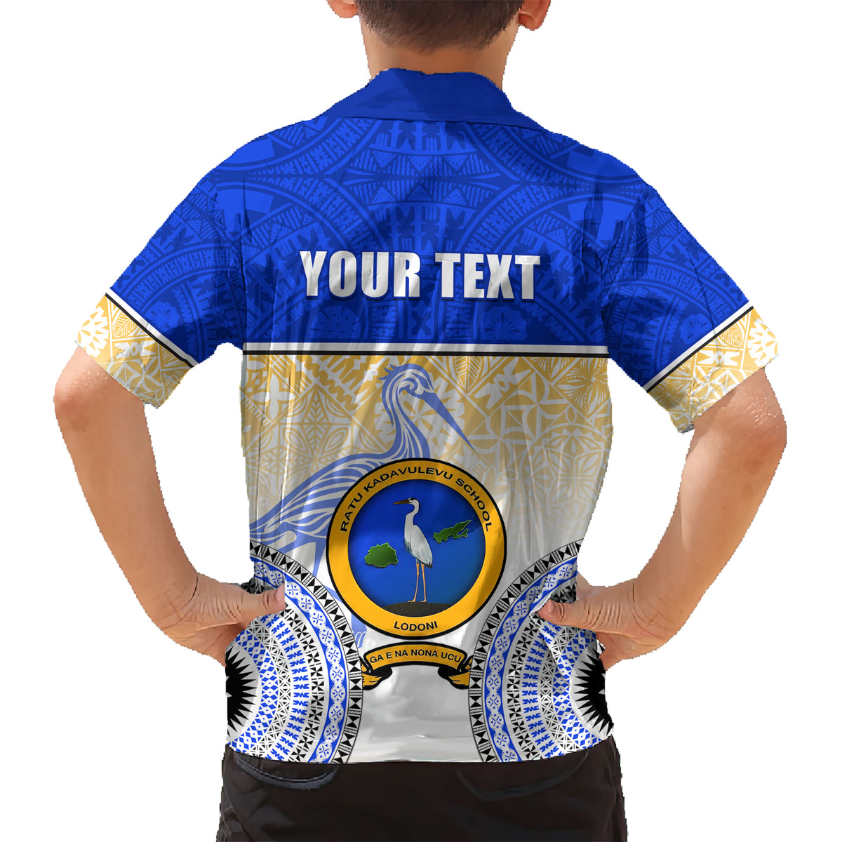 Personalized Ratu Kadavulevu School Kid Hawaiian Shirt With Fijian Tapa Pattern LT05 - Polynesian Pride