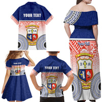 Personalized Marist Brothers High School Family Matching Off Shoulder Maxi Dress and Hawaiian Shirt With Fijian Tapa Pattern LT05 - Polynesian Pride