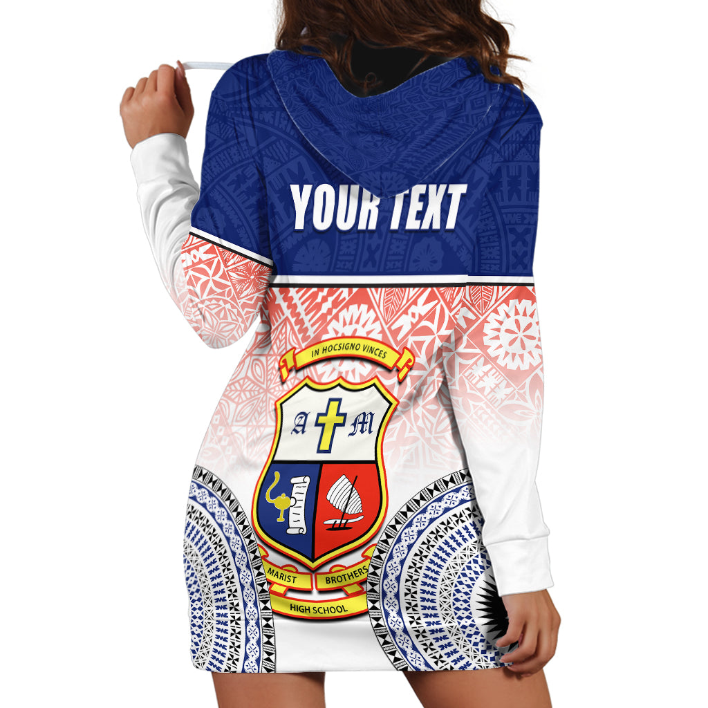 Personalized Marist Brothers High School Hoodie Dress With Fijian Tapa Pattern LT05 - Polynesian Pride
