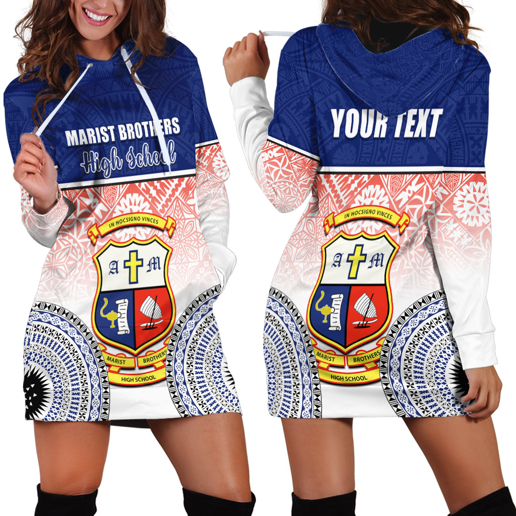 Personalized Marist Brothers High School Hoodie Dress With Fijian Tapa Pattern LT05 - Polynesian Pride