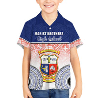 Personalized Marist Brothers High School Kid Hawaiian Shirt With Fijian Tapa Pattern LT05 Kid Blue - Polynesian Pride
