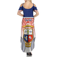 Personalized Marist Brothers High School Summer Maxi Dress With Fijian Tapa Pattern LT05 - Polynesian Pride