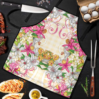 Hawaii Palaka Apron Yellow Tribal Pattern With Tropical Flowers LT05 Yellow - Polynesian Pride
